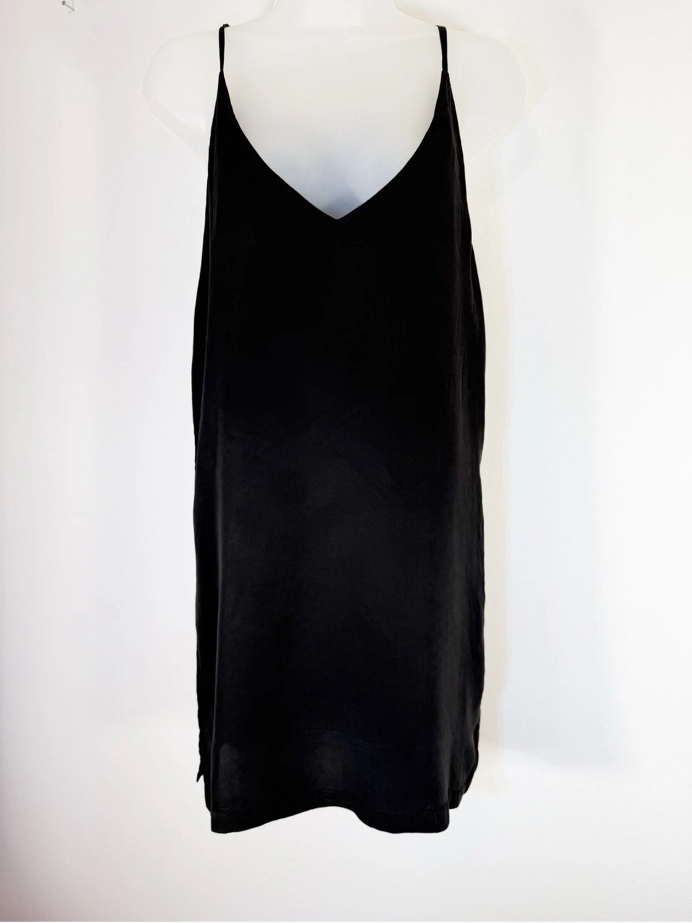 Sz Small Blaque Label Fashionable Women’s Short Black Dress As Silk